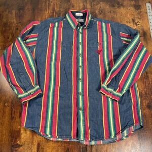 Vintage GUESS by Georges Marciano: Striped multi color Button Down Top‎